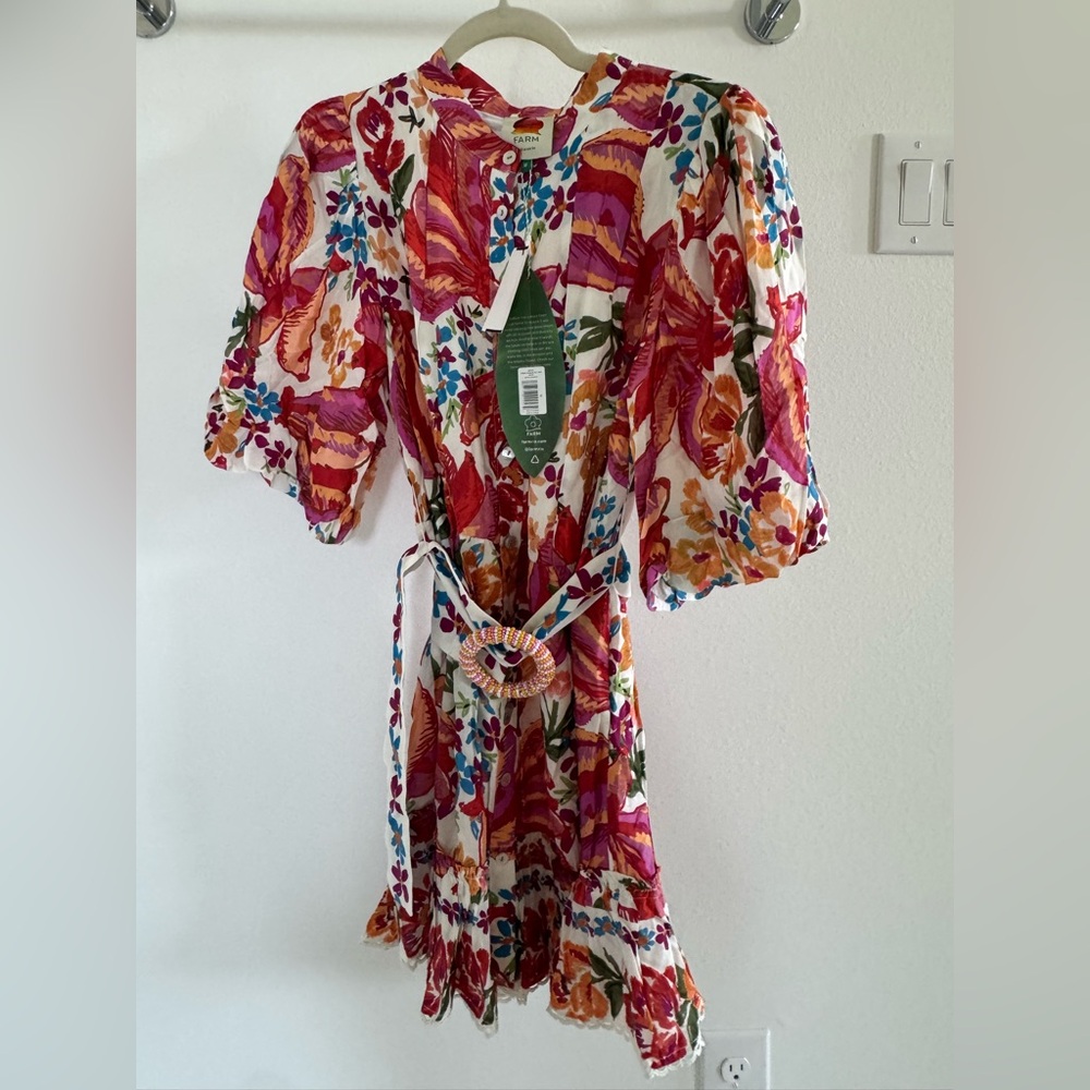 FARM Rio Floral Mini Dress - Pink, Orange, Green